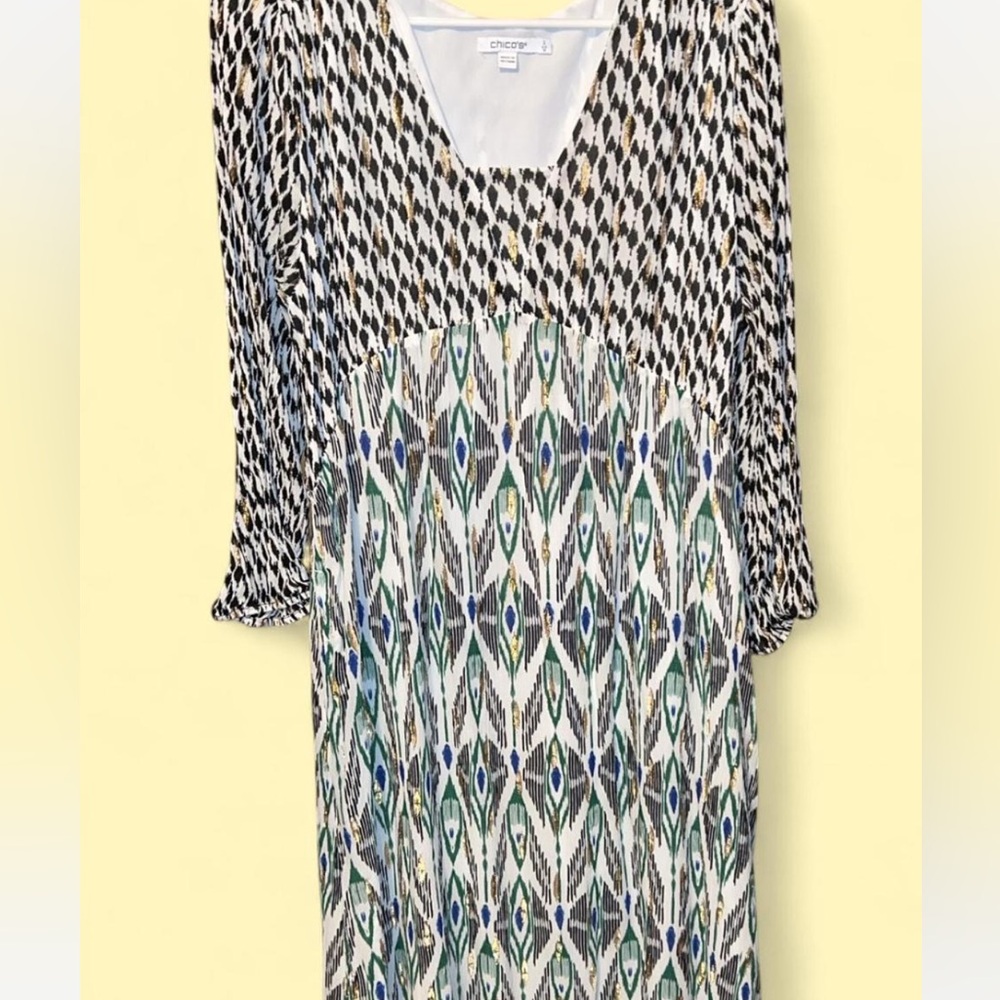 Patterned V-Neck Women's dress
